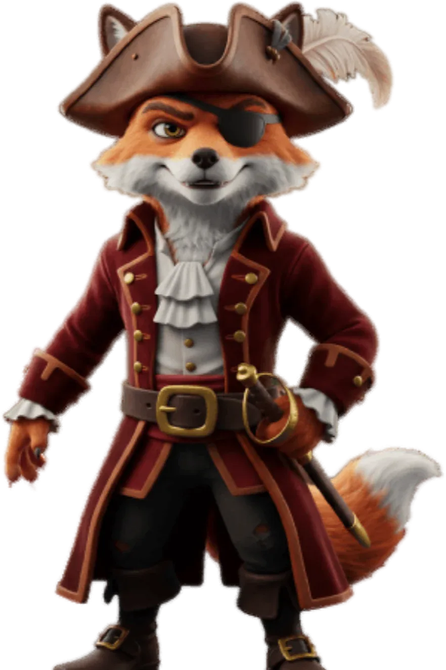 3D pirate fox character