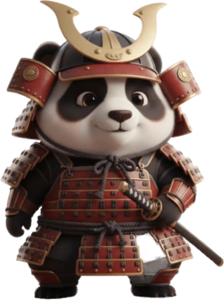 3D samurai panda character