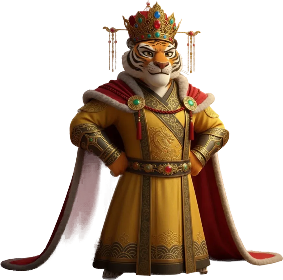 3D tiger emperor character